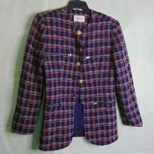 VINTAGE x Emanuel Ungaro Boucle Plaid Wool Jacket